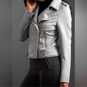 Coalition LA Women's Gray Raleigh Side Zip Moto Jacket Sz S